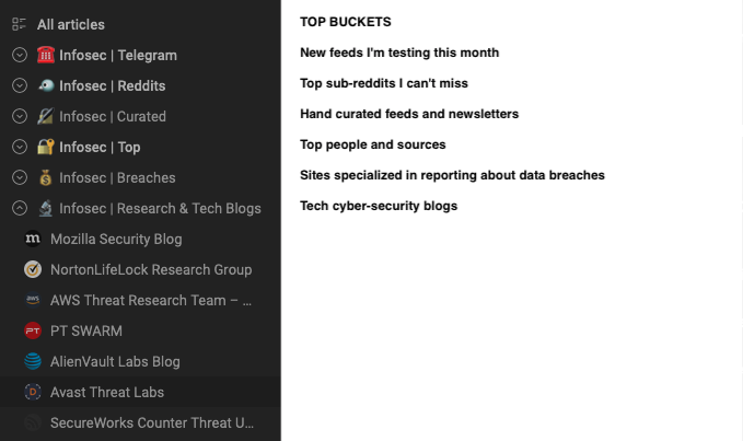 Inoreader tech blogs