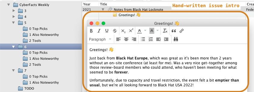Zotero writing top note