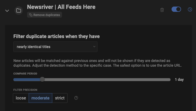 Inoreader deduplication
